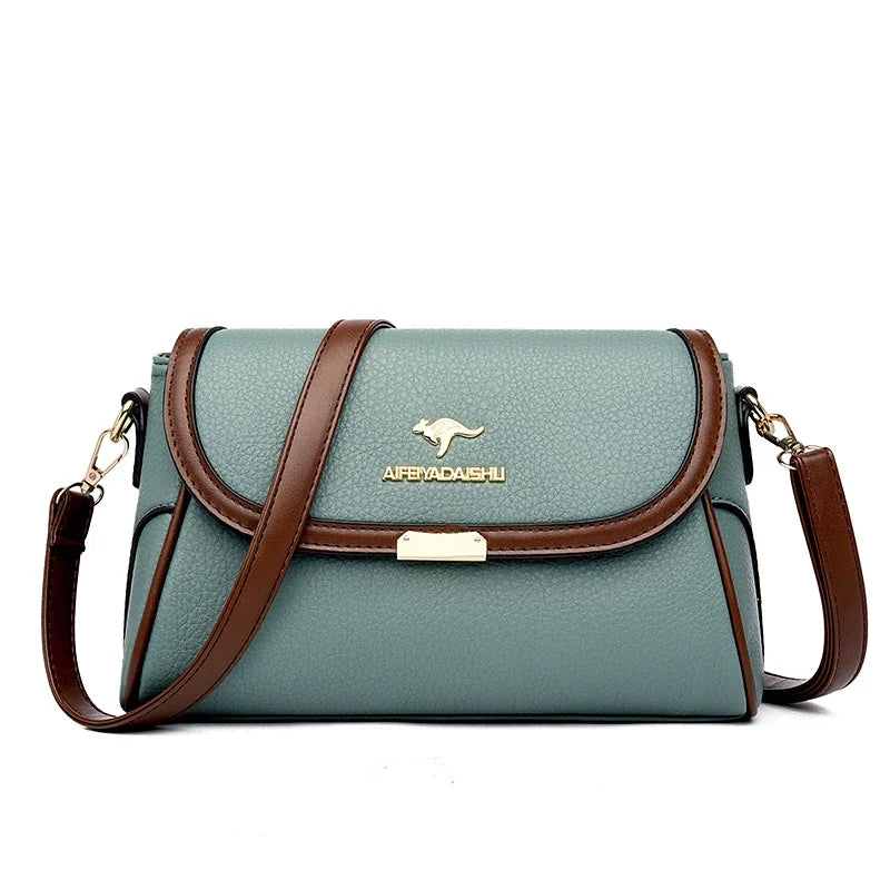 Solid Color High Quality Leather Small Shoulder Bagsfor Women 2025 New Messenger Bags with StrapDesigner Crossbody Bag Sac AMain