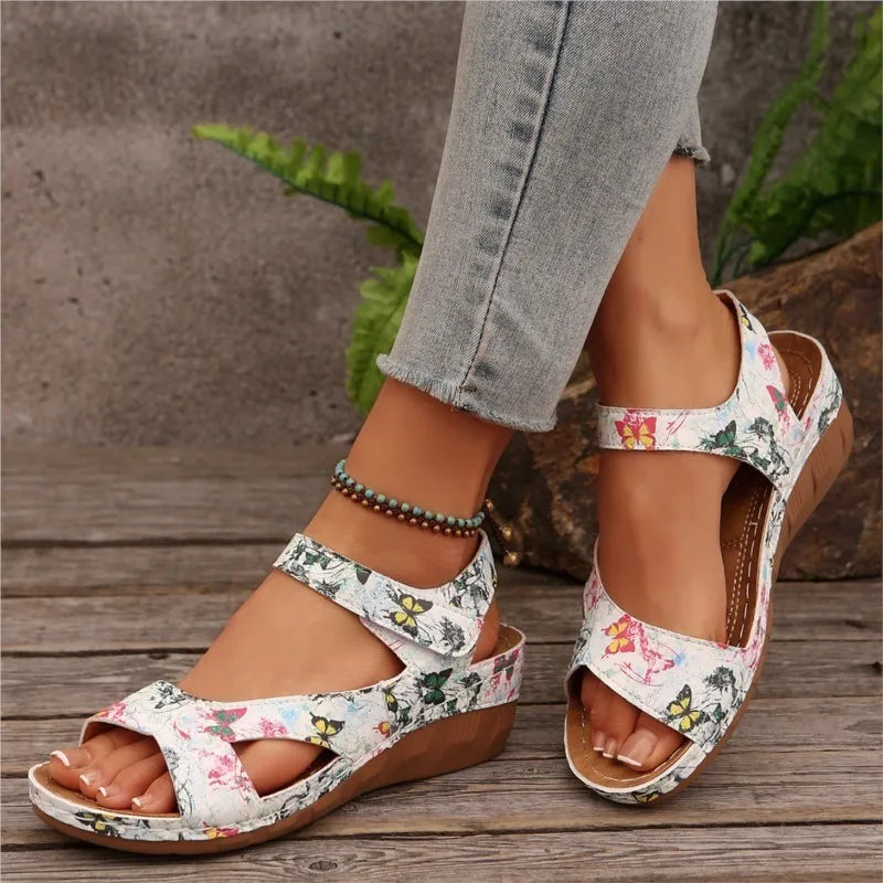 Summer Woman Sandals Shoes Soft Shoes Woman Plus Size Sandals Woman Wedge Walking Shoes Elegant Footwear Female Women Sandal