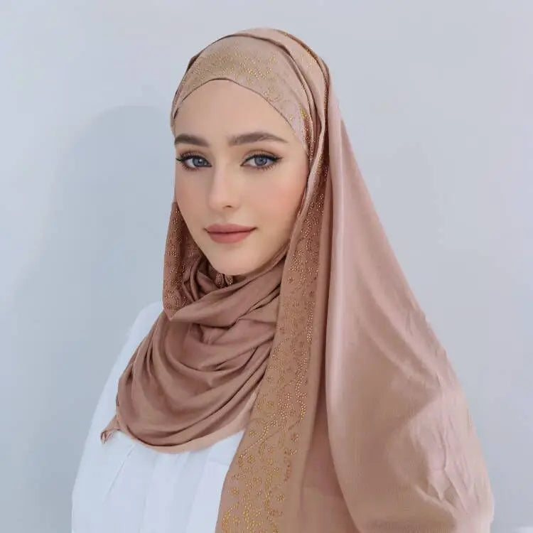 Modal Cotton Jersey Hijab Scarf For Muslim Women Shawl Stretchy Easy Plain Hijabs Scarves Headscarf African Woman Turban Ramadan