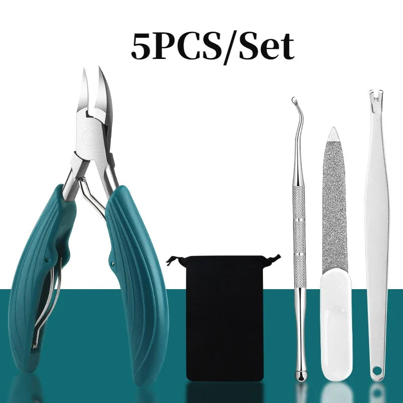 Profissional Toe Nail Clippers, cortador, ferramenta unha encravada, unhas grossas, pele morta,super afiada