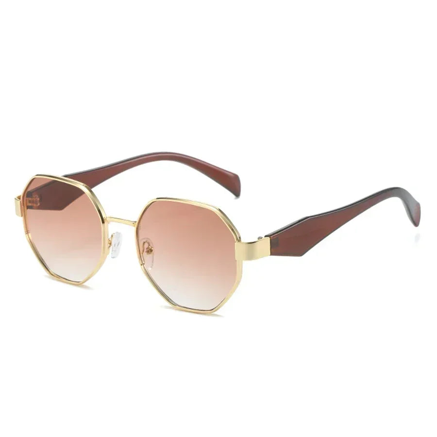 Vintage Sunglasses Women Fashion Polygonal Metal Frame Sunglasses Men Luxury Brand Designer UV400 Eye Protection Sun Glasses