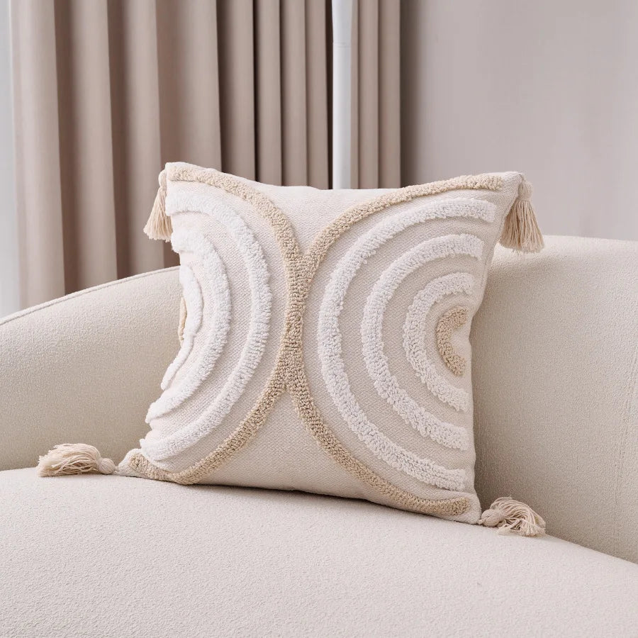 Cotton Linen Bohemian Pillowcases Sofa Living Room Home And Decoration Pillow Cover Bedside Backrest Tassel Cushion Cover