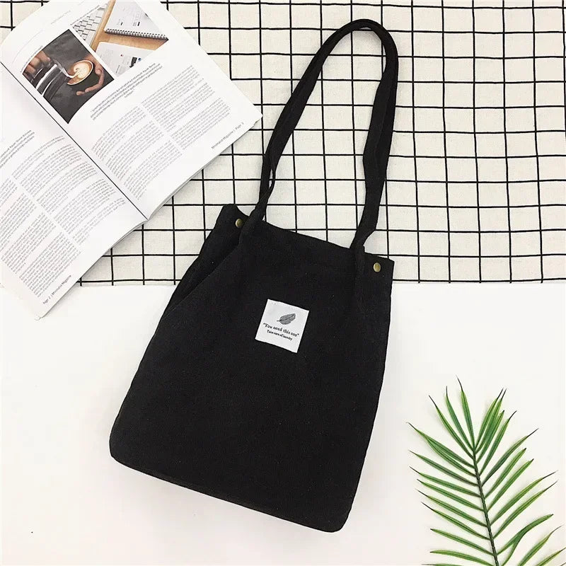 Bags for Women 2025 Corduroy Shoulder Bag Reusable Shopping Bags Casual Tote Female Handbag for A Certain Number of Dropshipping