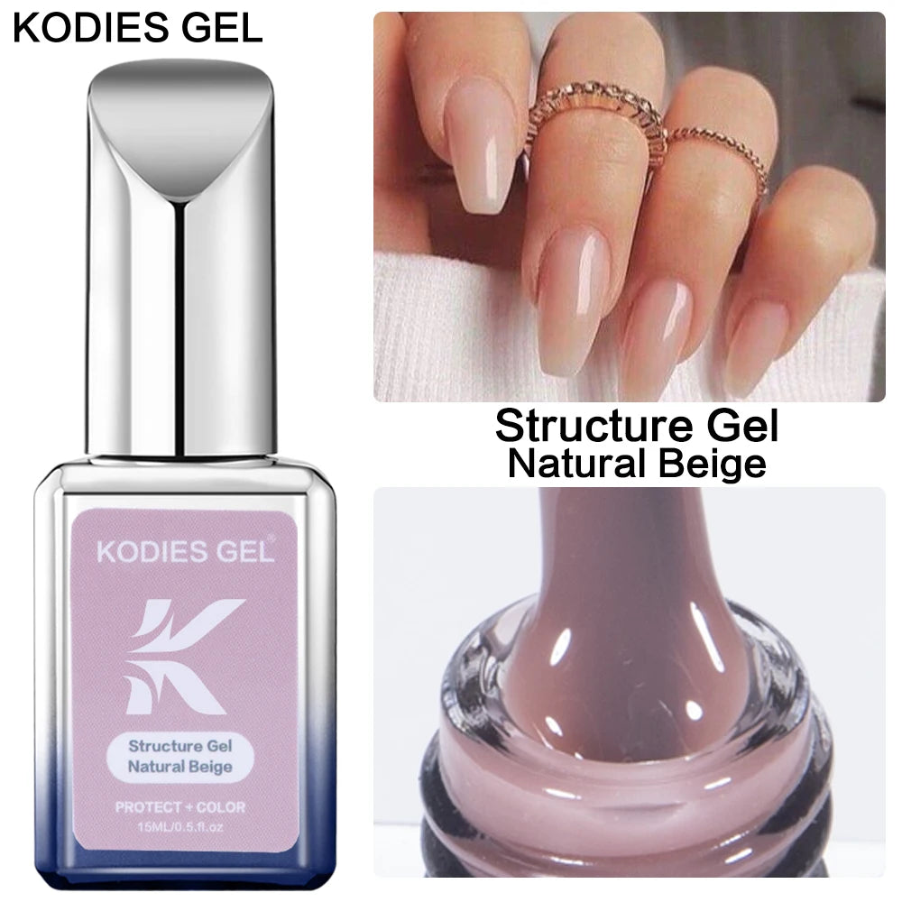 KODIES GEL Nude Pink Rubber Base Gel Nail Polish 15ML Structure Semi Permanent UV Base Camouflage Gel Varnish Manicure Nails Art