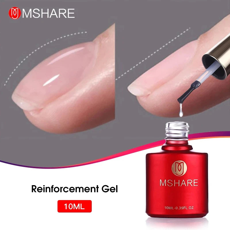 MSHARE Beige Pink Self Leveling Gel Manicure for Finger Nail Extensions Varnish Clear Lacquer Quick Building Diy at Home