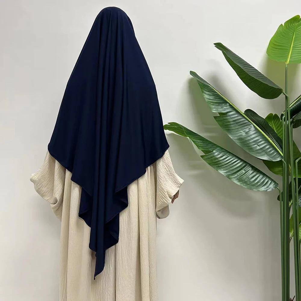 Premium Khimar Stretchy Breathable High Quality One Layer EID Ramadan Muslim Women Islamic Diamond Shape Prayer Hijab