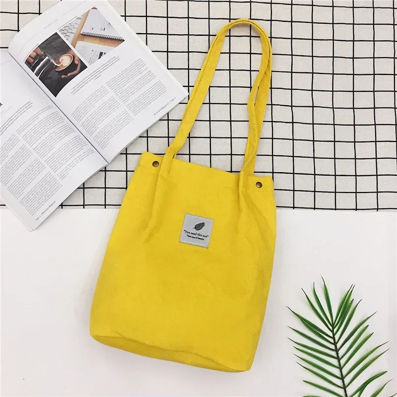 Bags for Women 2025 Corduroy Shoulder Bag Reusable Shopping Bags Casual Tote Female Handbag for A Certain Number of Dropshipping