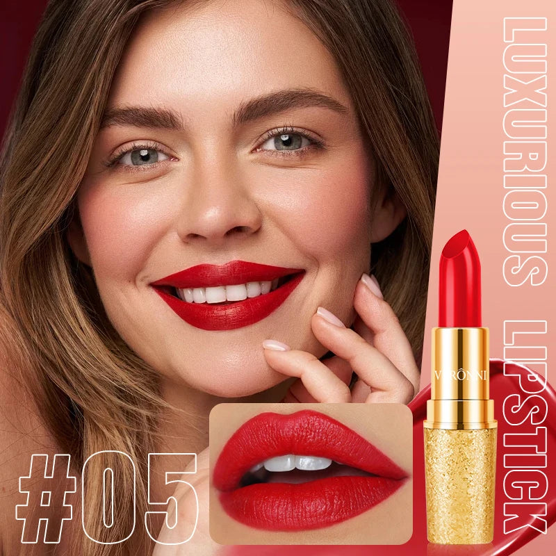 Matte Lipstick Long Lasting Waterproof Lip Stick Smudge-free Classic Highly Pigmented Velvet Finish Lip Tint Makeup
