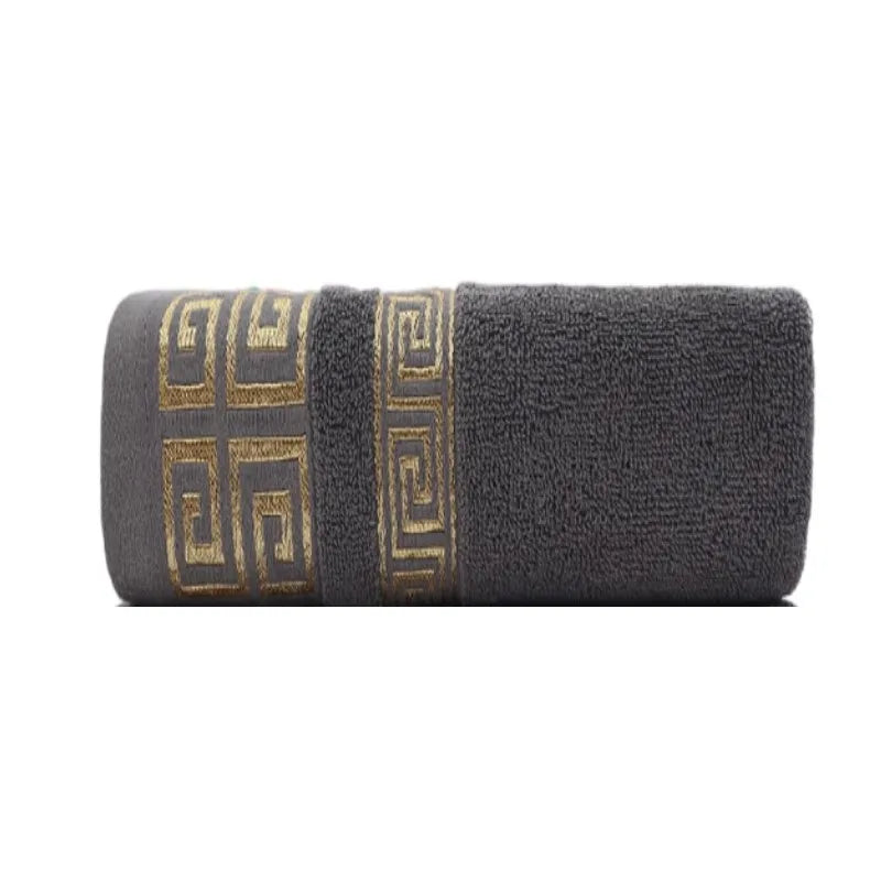 Bath Towels Cotton 140x70cm, Large Bathroom Thick Shower Towel Cover, Embroidered Gift Sport Blue White Brown Black Green Grey