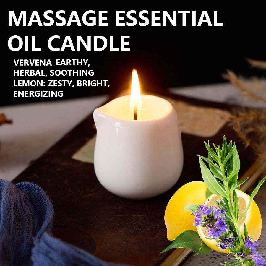 Fruity scented natural massage oil candle. Low heat. 1.69 oz, coconut wax. Hydrating. For home & V-Day. Natural luxury. Soothing