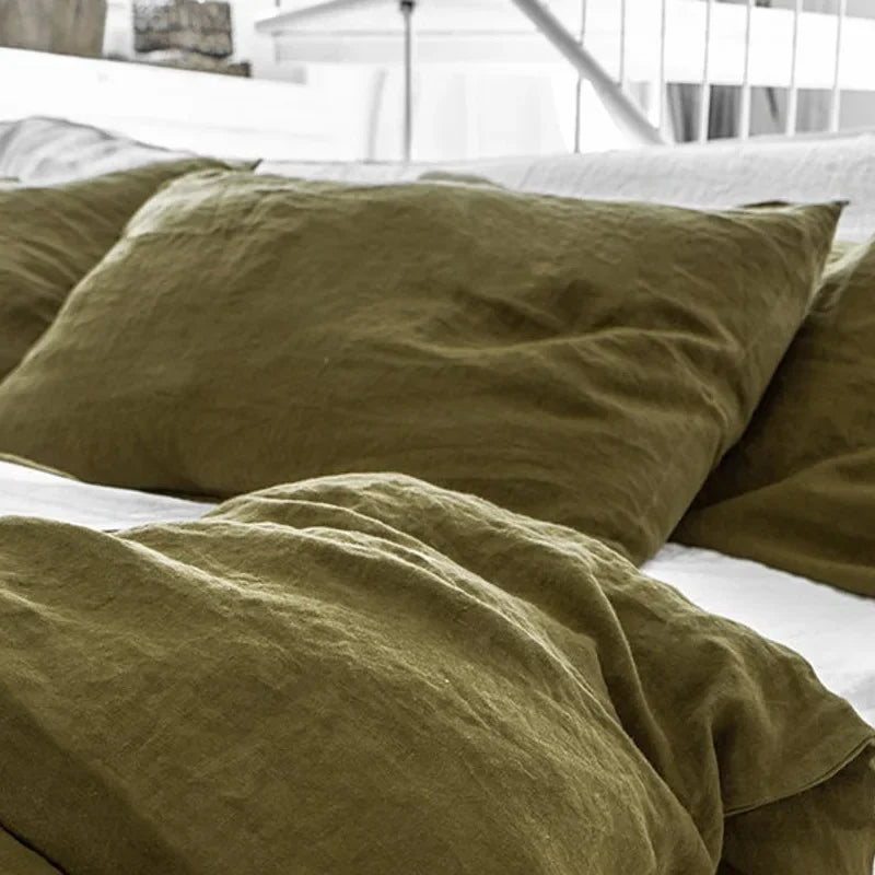 100% Linen Pillowcases, No Insert, Washed Flax Pillow Cases with Envelope Closure, Luxurious Breathable Comfy Pillow Shams