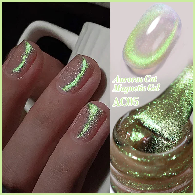 BORN PRETTY Sparkling Glass Bead Cat Magnetic Gel Nail Polish Flash White Spar Red Color Semi Permanent Soak Off UV Gel Varnish