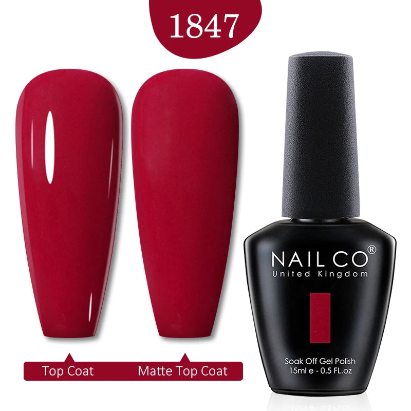 NAILCO 15ml Gel Nail Polish Semi-permanent Hybrid Varnish Black Red Color Gel Polish Nail Art UV Nail Supplies For Professionals