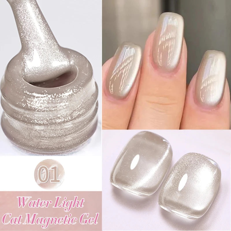 BORN PRETTY Sparkling Glass Bead Cat Magnetic Gel Nail Polish Flash White Spar Red Color Semi Permanent Soak Off UV Gel Varnish