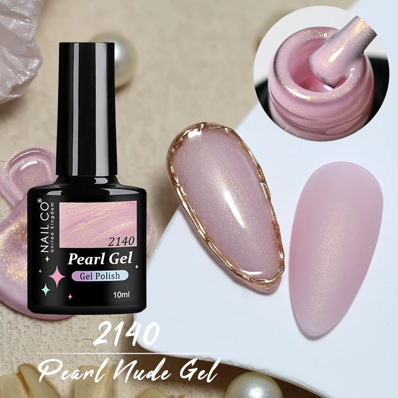 NAILCO 10ml Pearl Shell Color UV Gel Nail Polish Semi Permanent Golden Nail Art Gel Varnish Hybrid Nail Gel Polish Manicure Base