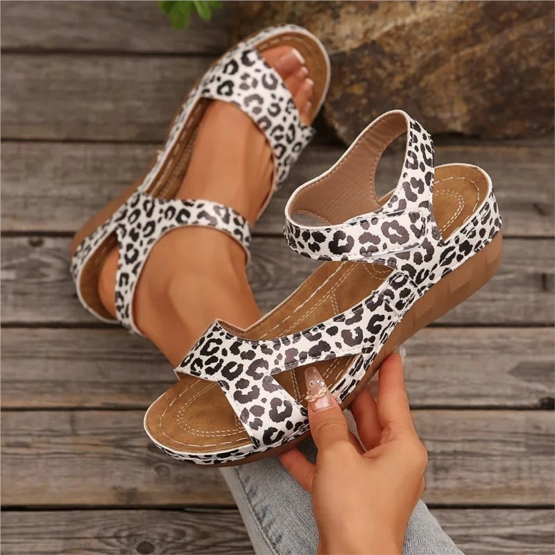 Summer Woman Sandals Shoes Soft Shoes Woman Plus Size Sandals Woman Wedge Walking Shoes Elegant Footwear Female Women Sandal
