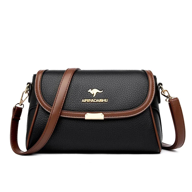 Solid Color High Quality Leather Small Shoulder Bagsfor Women 2025 New Messenger Bags with StrapDesigner Crossbody Bag Sac AMain