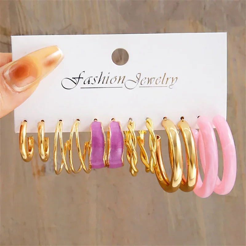 Green Butterfly Heart Dangle Earring Set for Girls Acrylic Gold Color Pearl Set Ear Rings 2023 New Fashion Jewelry Gifts
