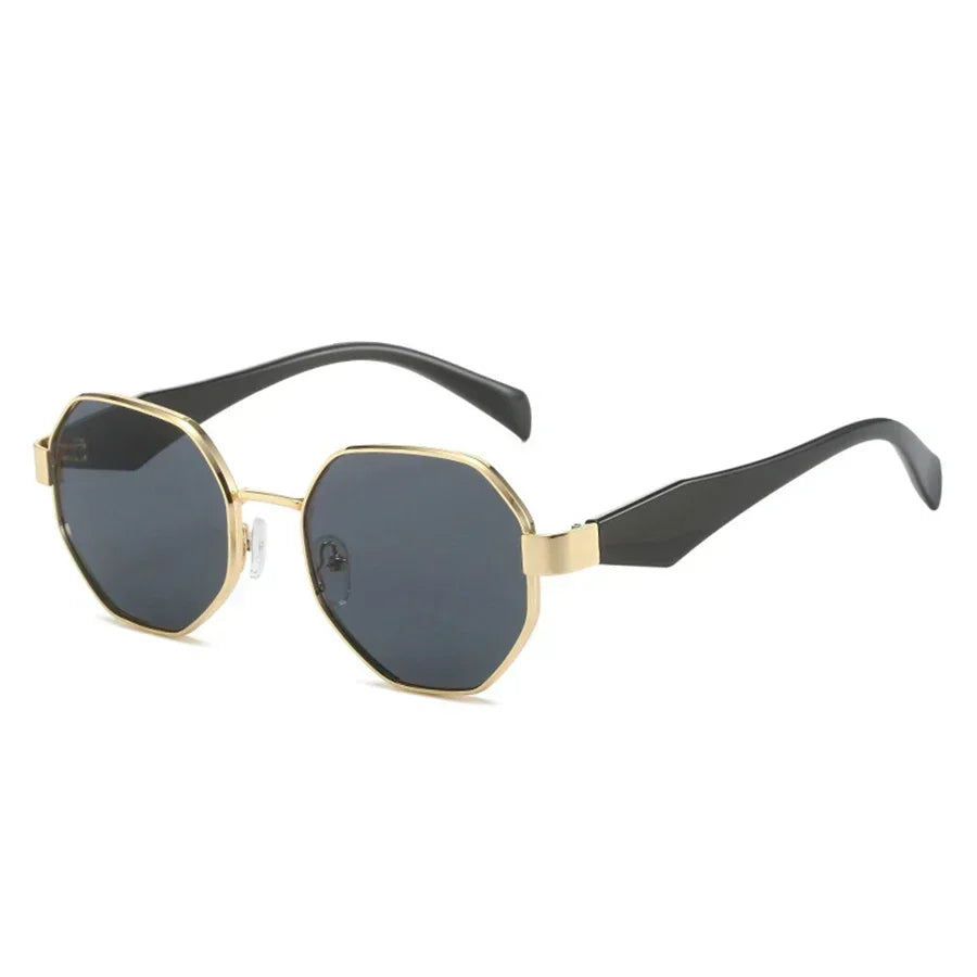 Vintage Sunglasses Women Fashion Polygonal Metal Frame Sunglasses Men Luxury Brand Designer UV400 Eye Protection Sun Glasses