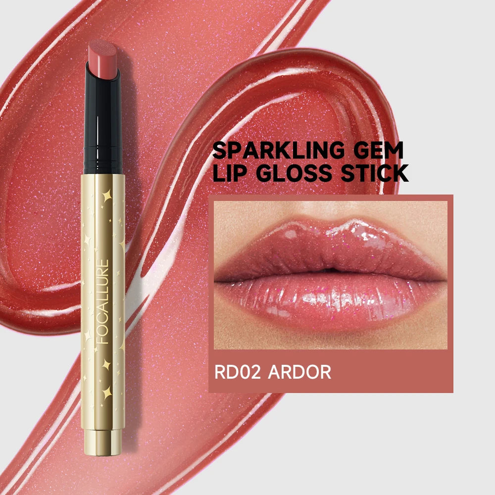 FOCALLURE Pearlescent Lip Glosses Stick Moisturizing Long Lasting Sexy Sparkling Lip Balms Shimmer Lipstick Pen Makeup Cosmetics