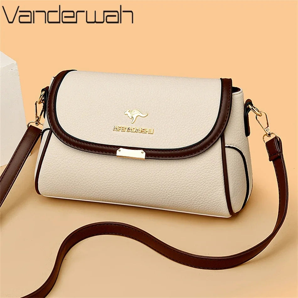 Solid Color High Quality Leather Small Shoulder Bagsfor Women 2025 New Messenger Bags with StrapDesigner Crossbody Bag Sac AMain