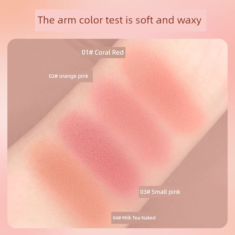 Bean Bag Cushion Blush Highlight Repair Three-in-One Makeup Palette Nature Matte Soft Fog Mushroom-Shaped Haircut Rouge Pink Blusher