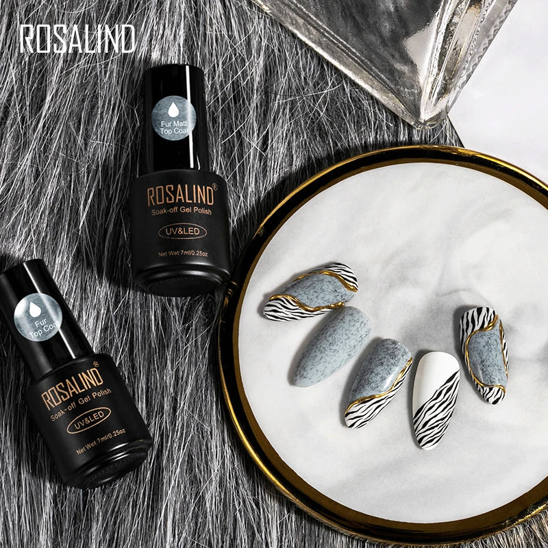 ROSALIND Reinforce Transparent Gel Nail Base Top Coat Lacquer Long Lasting UV Primer Semi Permanent Varnishe Nail Art Matt Coat