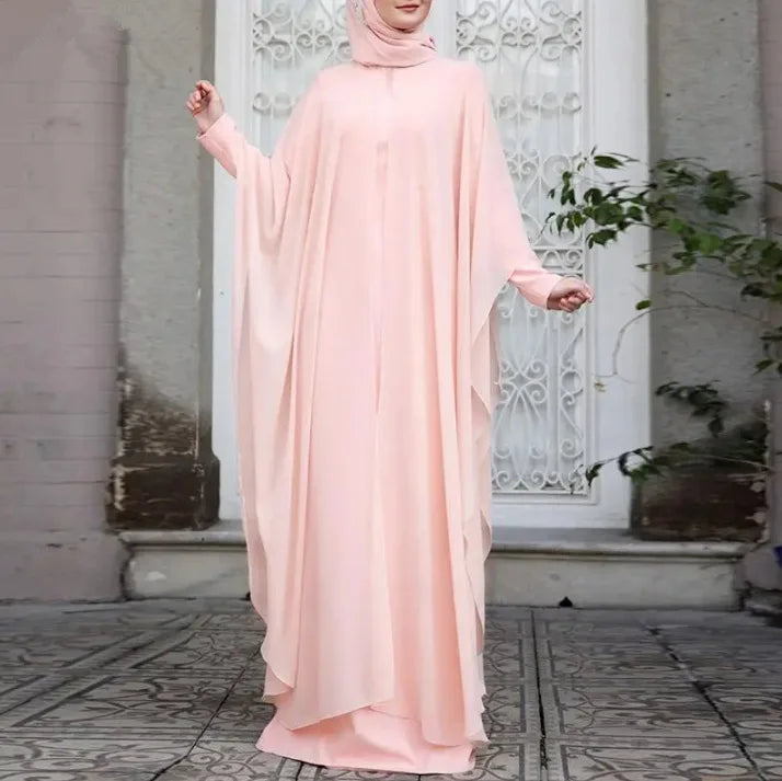 Eid Muslim Abayas for Women Modest Fake Two Pieces Dresses Islam Vestidos Arab Long Robe Jalabiya Ramadan Morocco Dubai Kaftan