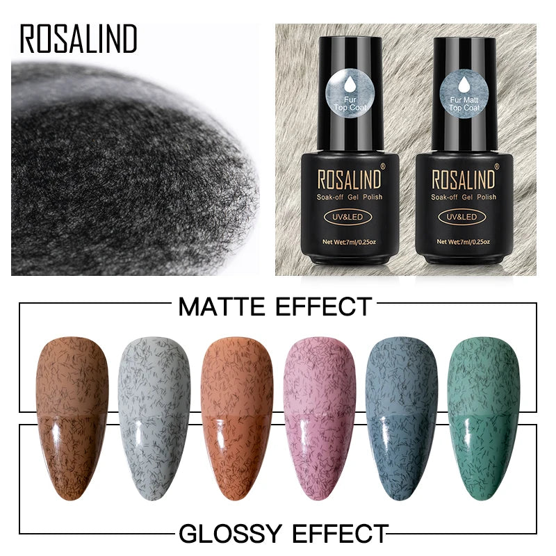 ROSALIND Reinforce Transparent Gel Nail Base Top Coat Lacquer Long Lasting UV Primer Semi Permanent Varnishe Nail Art Matt Coat