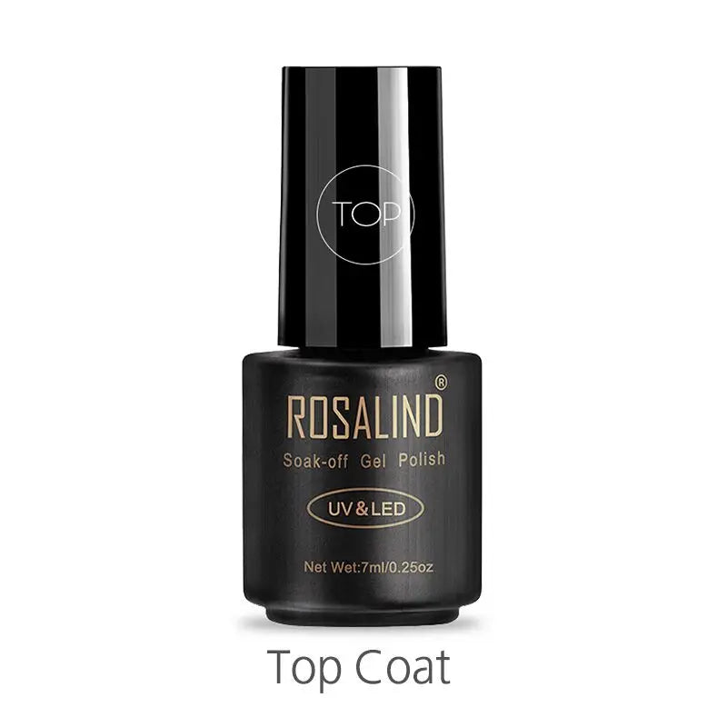 ROSALIND Reinforce Transparent Gel Nail Base Top Coat Lacquer Long Lasting UV Primer Semi Permanent Varnishe Nail Art Matt Coat