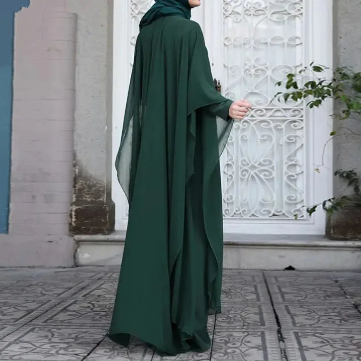 Eid Muslim Abayas for Women Modest Fake Two Pieces Dresses Islam Vestidos Arab Long Robe Jalabiya Ramadan Morocco Dubai Kaftan