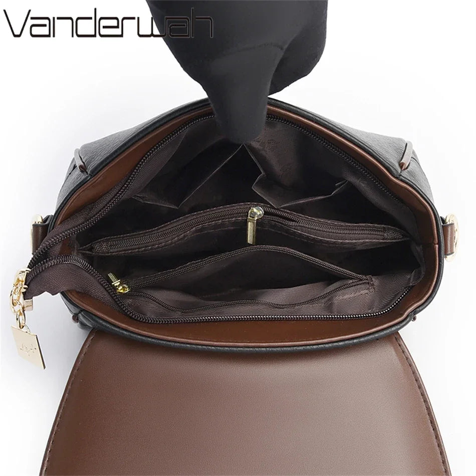 Solid Color High Quality Leather Small Shoulder Bagsfor Women 2025 New Messenger Bags with StrapDesigner Crossbody Bag Sac AMain