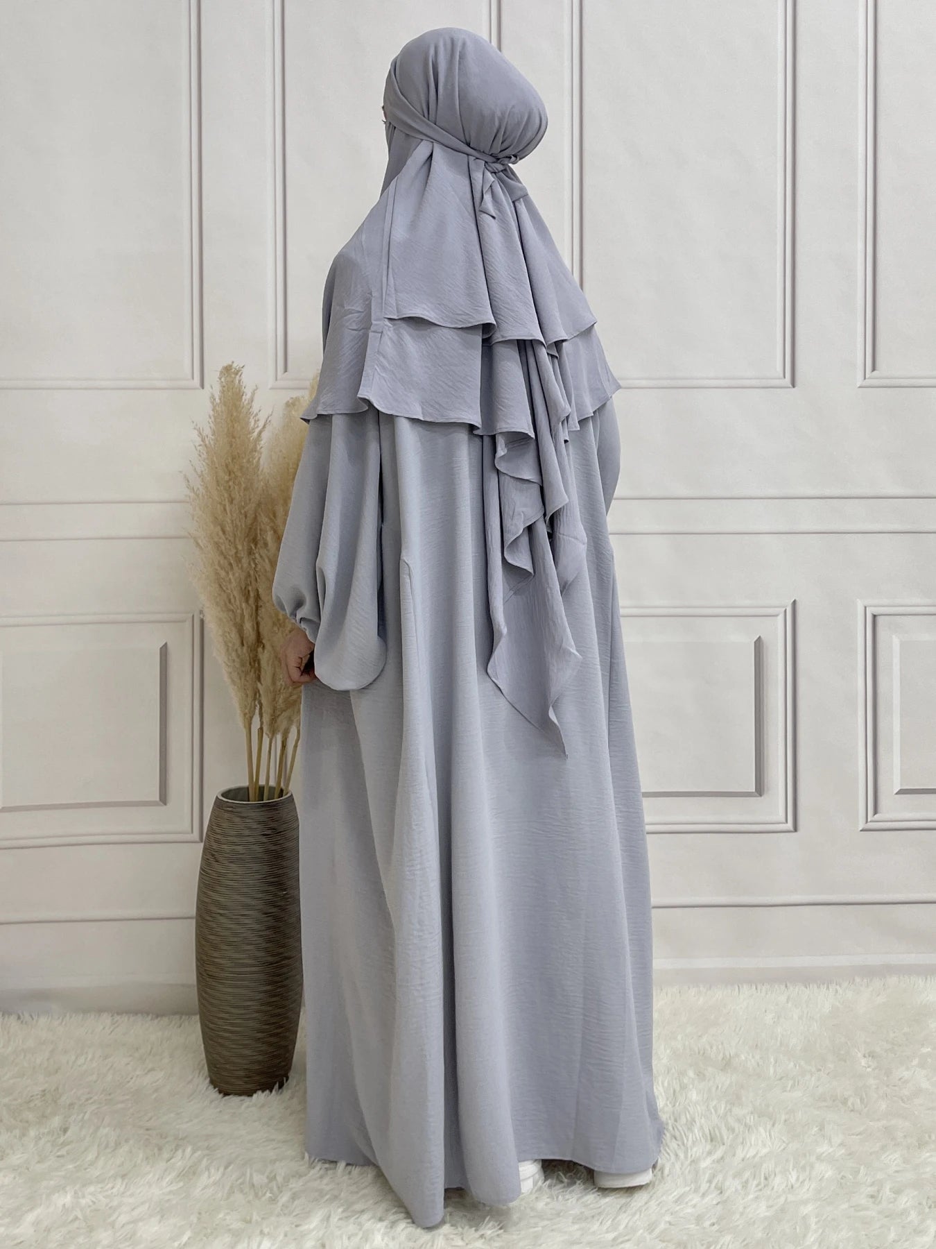 Two Layer Khimar Hijab For Daily Wear Women Scarf Crepe Fabric Soft Summer