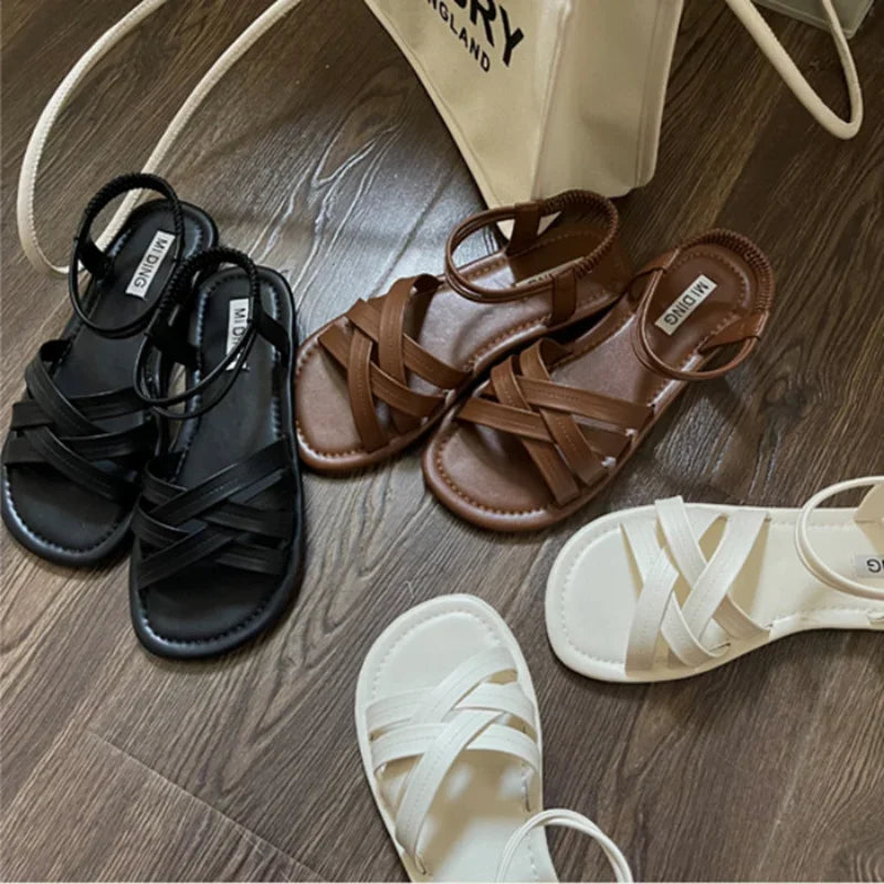 Women Sandals Classics Ankle Strap Summer Sandals Flat Shoes for Women Soft Sole Flats Sandalias Mujer Casual Summer Footwear