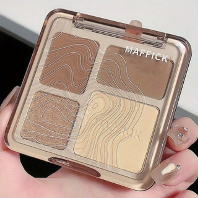 Natural 3D Face Pressed Powder Palette Matte Bronze Contour Shadow Palette