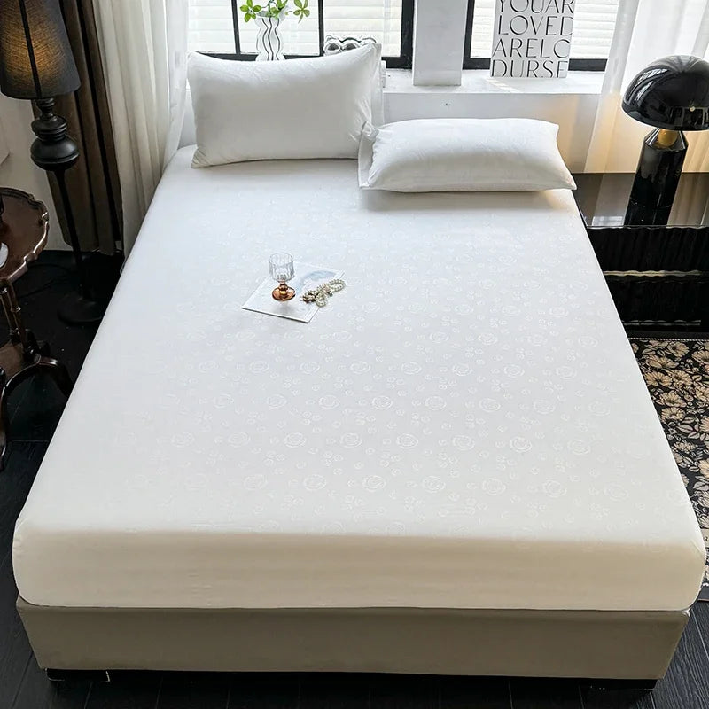 Brushed Fitted Sheet Elastic Bedsheet for Home Breathable Bed Linen Sabanas Para Cama Simple Style Bed Covers (No Pillowcase)