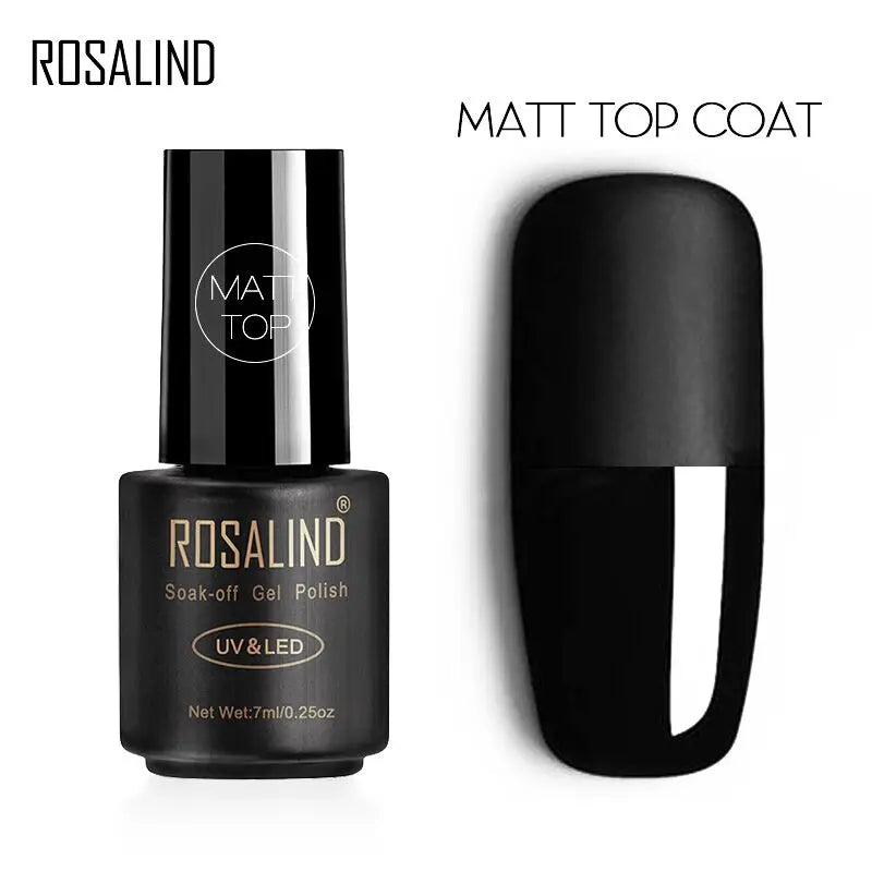 ROSALIND Reinforce Transparent Gel Nail Base Top Coat Lacquer Long Lasting UV Primer Semi Permanent Varnishe Nail Art Matt Coat