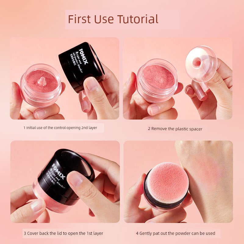 Bean Bag Cushion Blush Highlight Repair Three-in-One Makeup Palette Nature Matte Soft Fog Mushroom-Shaped Haircut Rouge Pink Blusher