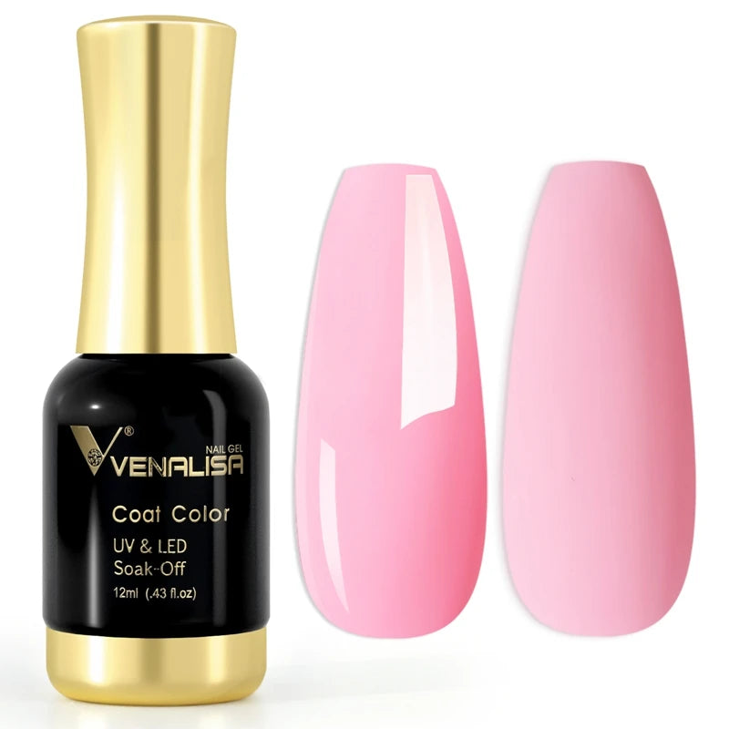 Venalisa 12ml Tempered Top Coat Bright Effect LongWear Color Natural Pink Nude Nail Gel Polish High Quality Platinum Gel Varnish