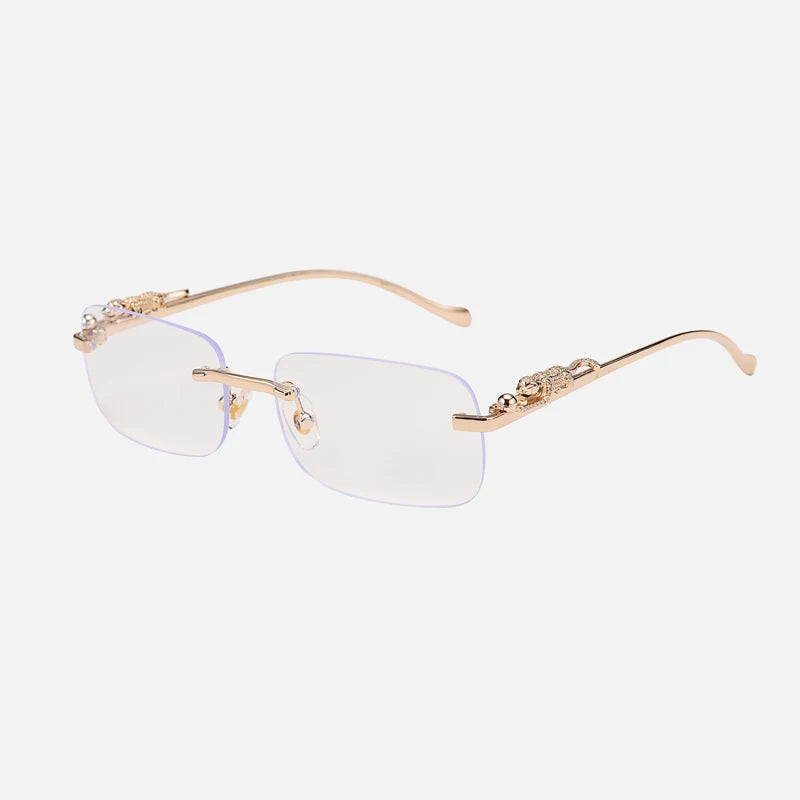 Luxury Brand Leopard Sunglasses Women Rimless Square Sun Glasses Female Fashion Frameless Shades Female UV400