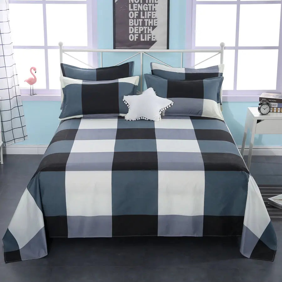 1Pcs Bed Sheet Home Textile Modern Polyester Cotton Flat Sheets Bed Linens Single Queen King Size Bedspread(No Pillow Covers)
