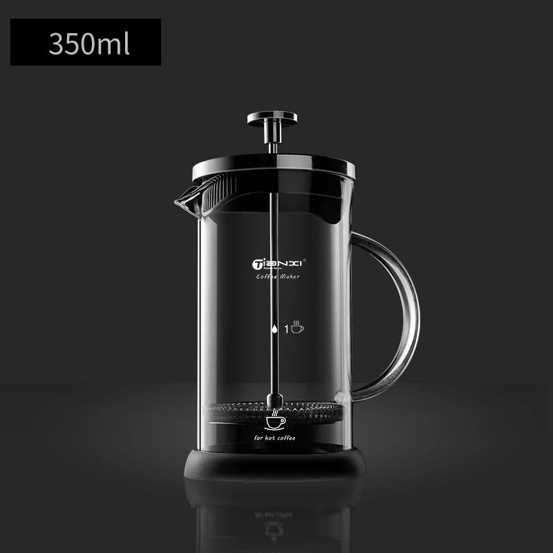 GIANXI French Press Pot Household Hand Made Coffee Powder Filter Coffee Pot Glass Heat Resistant Coffee Maker With Filter