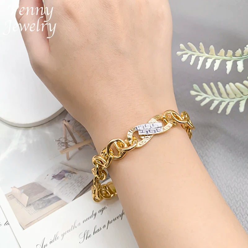 Dubai Gold Plated Jewelry Set for Men Women Hip Hop Necklace Bracelet Fashion Engagement Jewellery for Party Wedding Gifts