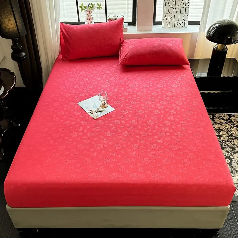 Brushed Fitted Sheet Elastic Bedsheet for Home Breathable Bed Linen Sabanas Para Cama Simple Style Bed Covers (No Pillowcase)