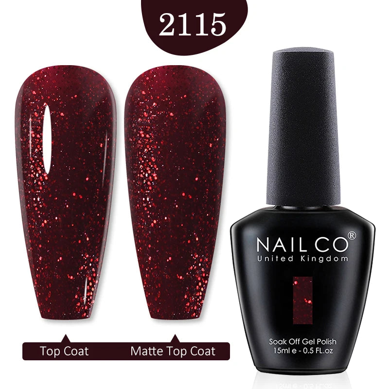 NAILCO 15ml Gel Nail Polish Semi-permanent Hybrid Varnish Black Red Color Gel Polish Nail Art UV Nail Supplies For Professionals