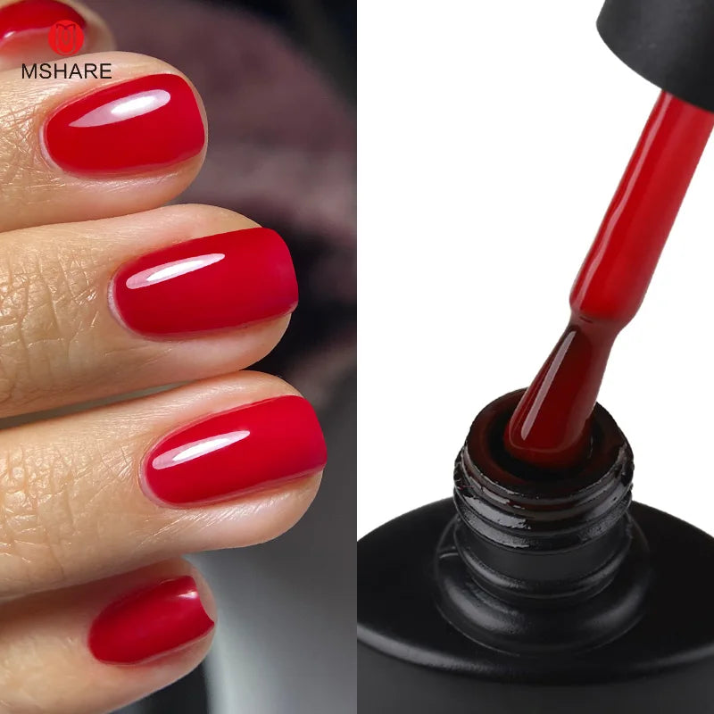 MSHARE Natural Nude Gel Nail Polish Semi Permanent Varnishes Soak Off Cured With UV LED Dryer