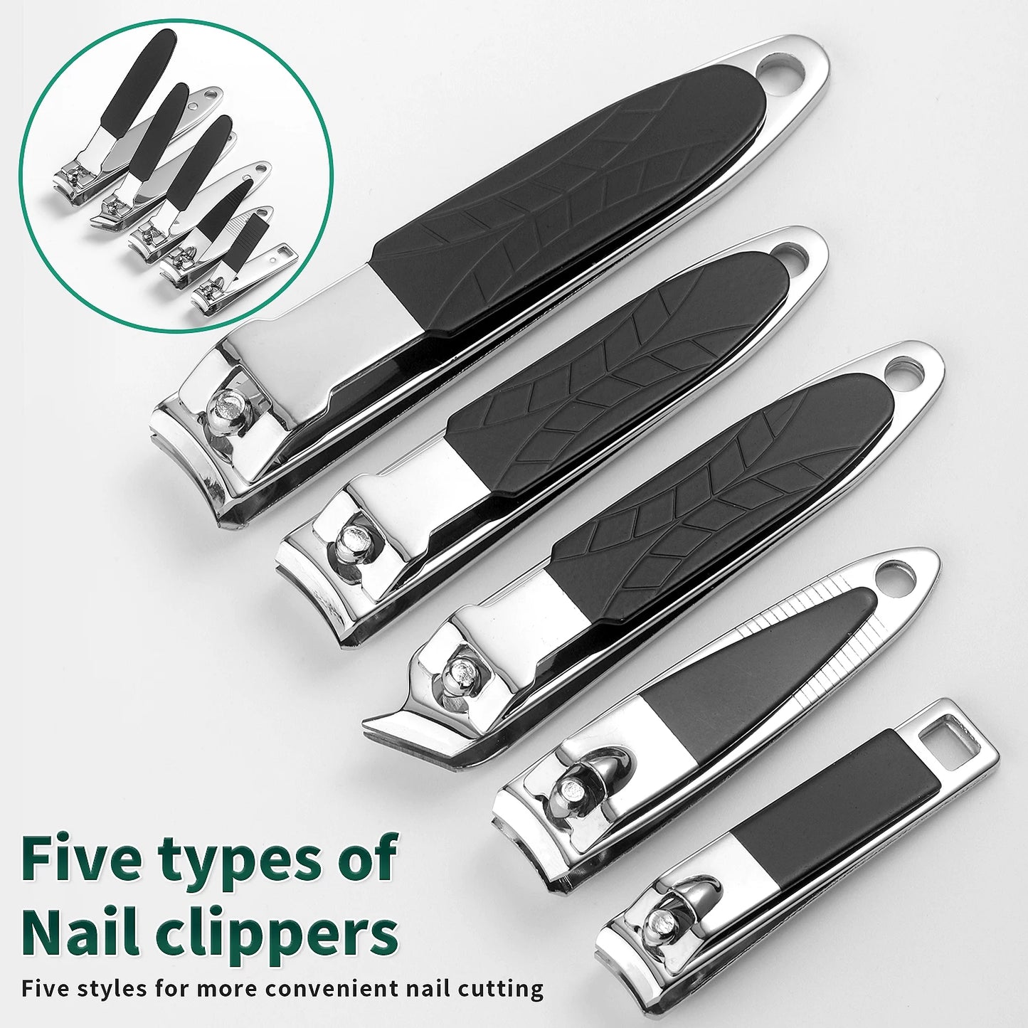 40 pcs Nail Clippers Manicure Tool Set, With Portable Travel Case, Dead Skin Clippers, Cuticle Nippers And Cutter Kit, Nail Cl