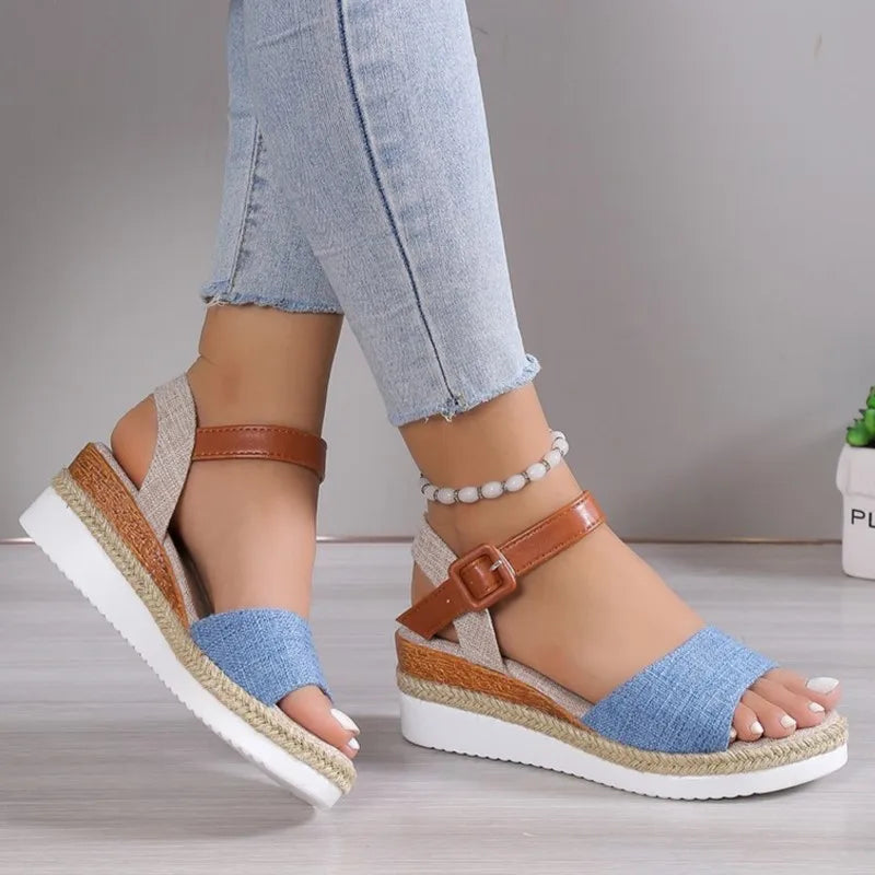 Summer Sandals Women Shoes Outdoor Sandals Woman Non-Slip Ladies Shoes Wedge Sandals Ladies Retro Female Women Sandal Footwear