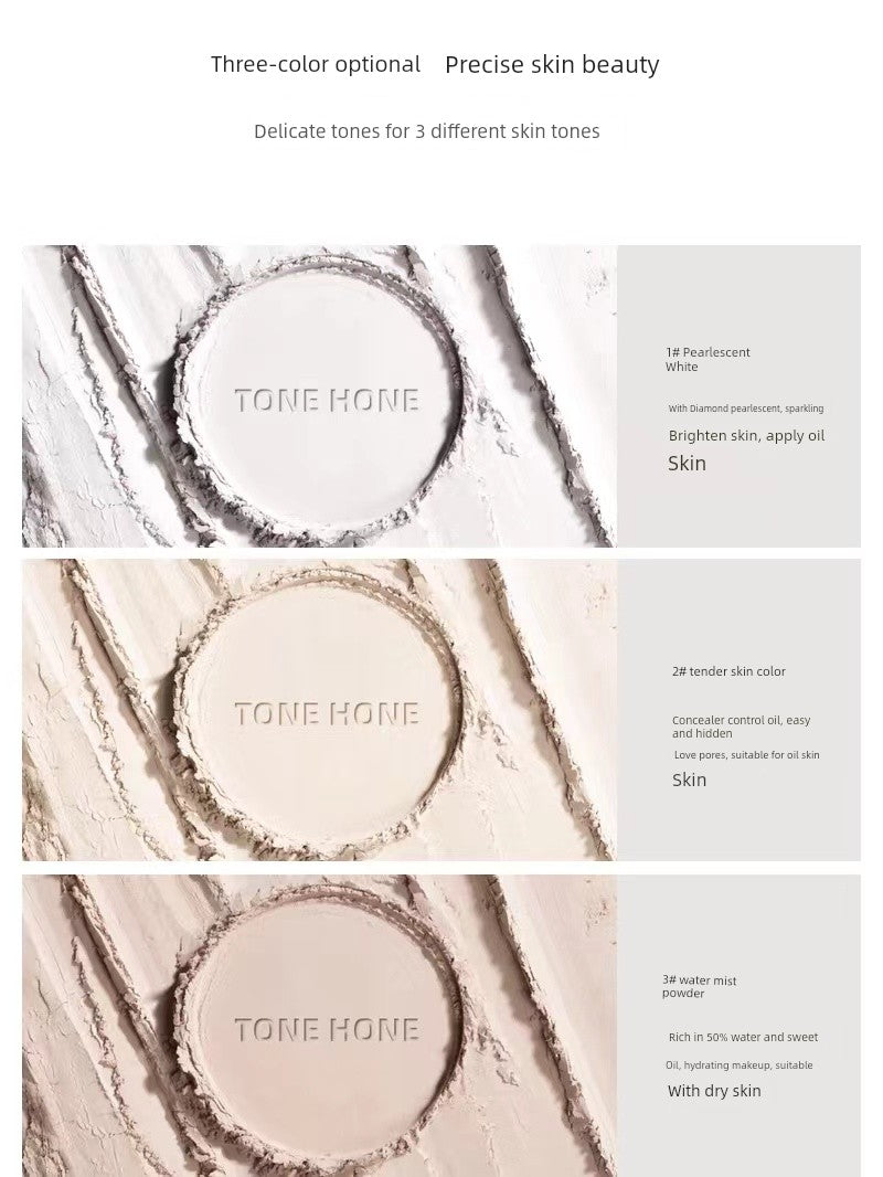 Tonehone HD Water Mist Powder Face Powder Shimmer Matte Oil Control and Skin Grinding Invisible Pore Tonehone Finishing Powder