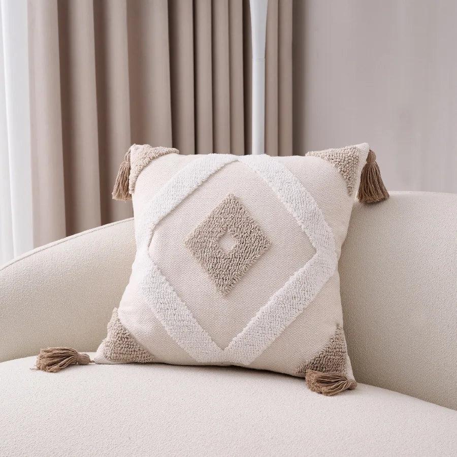 Cotton Linen Bohemian Pillowcases Sofa Living Room Home And Decoration Pillow Cover Bedside Backrest Tassel Cushion Cover